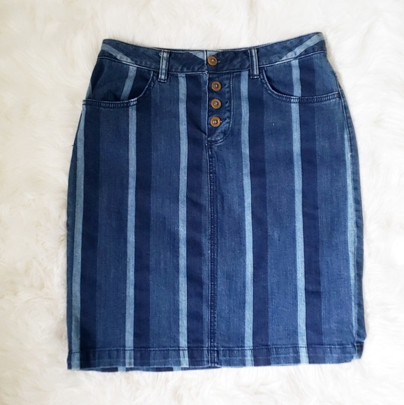 striped jean skirt